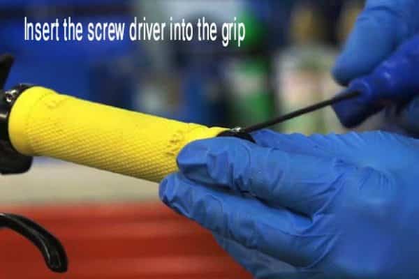Insert the screw driver into the grip